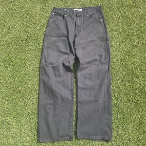 double knee washed baggy black jeans size 31x32